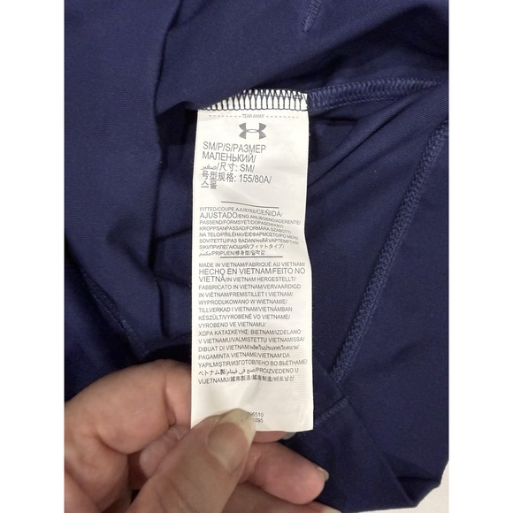 Under Armour Warm Up Track Jacket Womens Small‎ Blue Full Zip Fitted Stretch - Picture 9 of 12